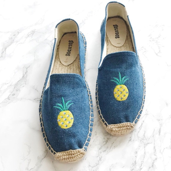 New Soludos denim pineapple slip on - Picture 3 of 4